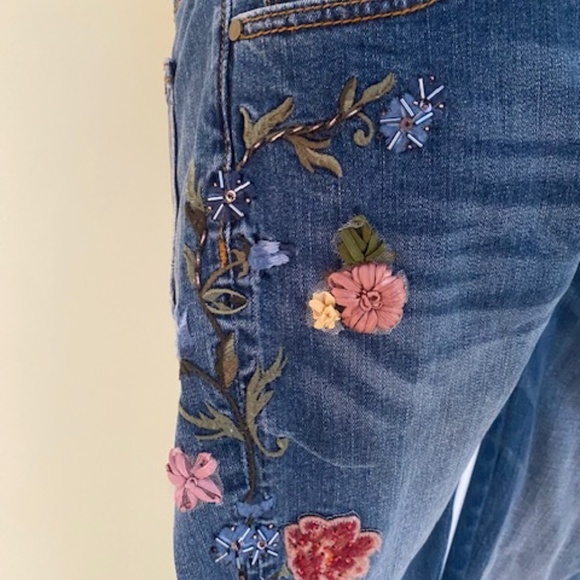 TALL 34.5" Inseam Driftwood Jeans Embroidered Farrah Flare Wide Leg New Tags 29 - Picture 8 of 8